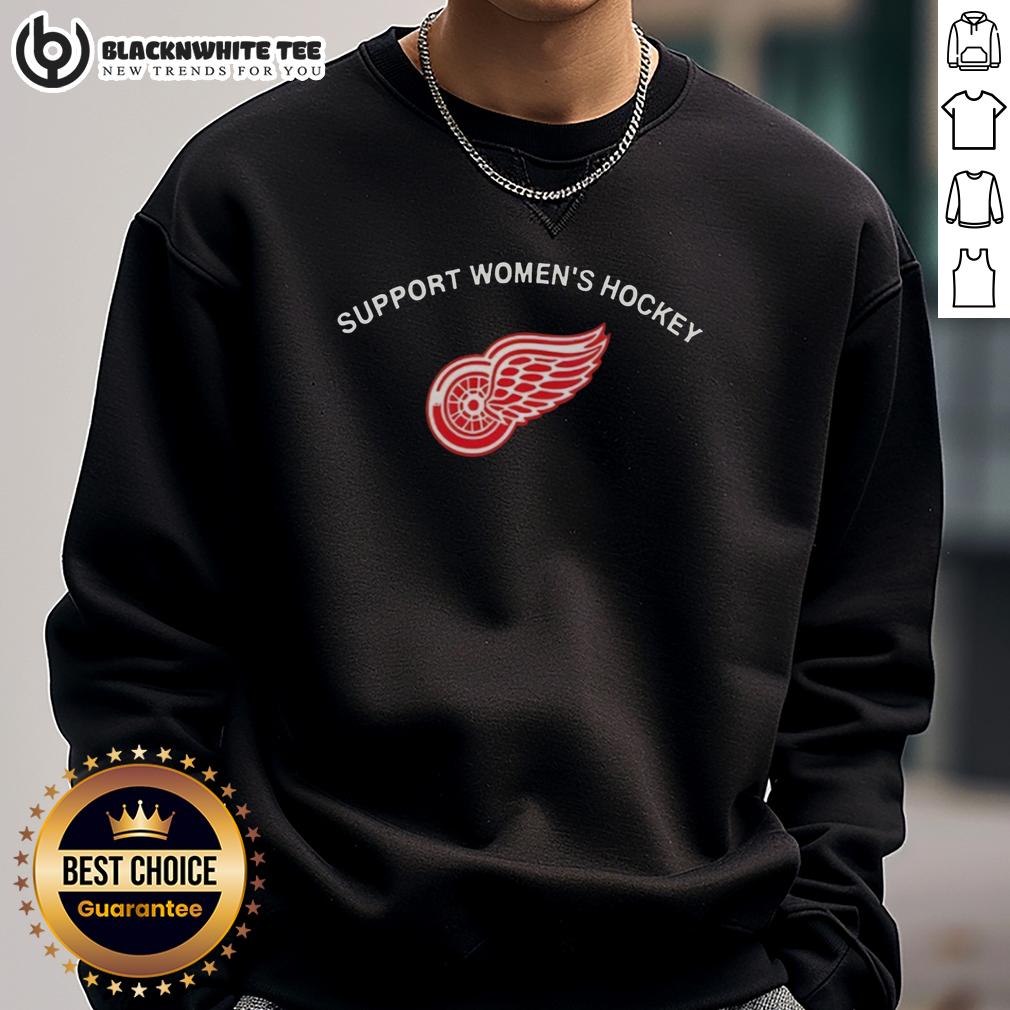 Good Detroit Red Wings Logo Support Women's Hockey T-Shirt - Image 5