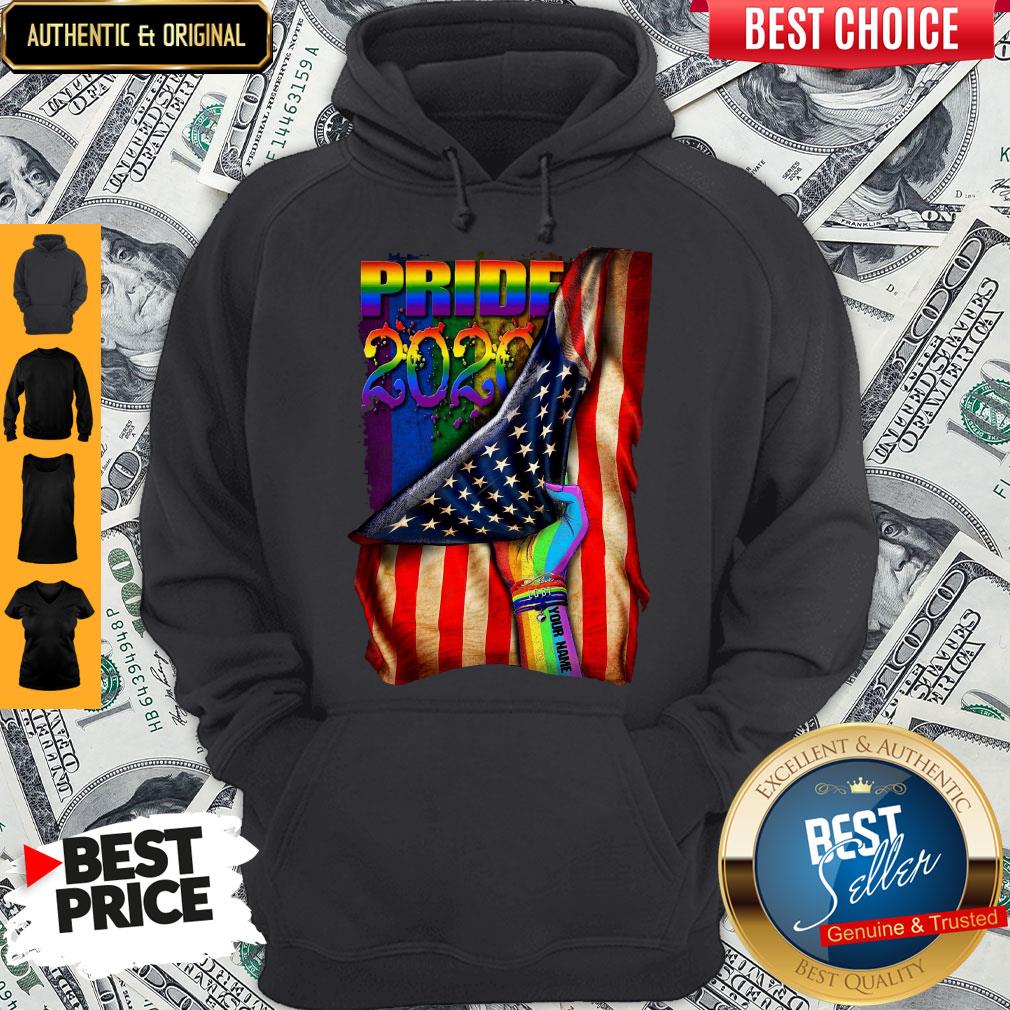 Pretty LGBT Pride 2020 American Flag Shirt - Image 2