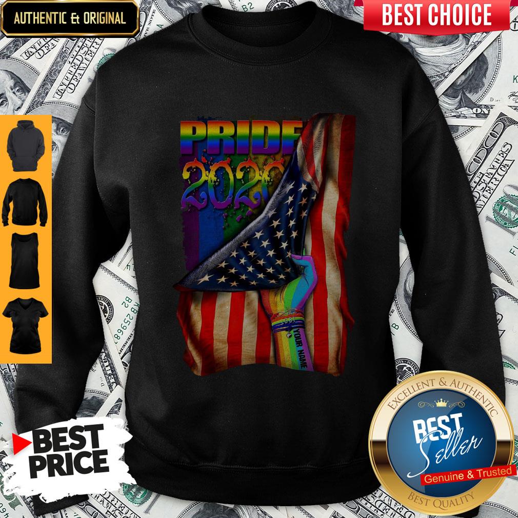 Pretty LGBT Pride 2020 American Flag Shirt - Image 5