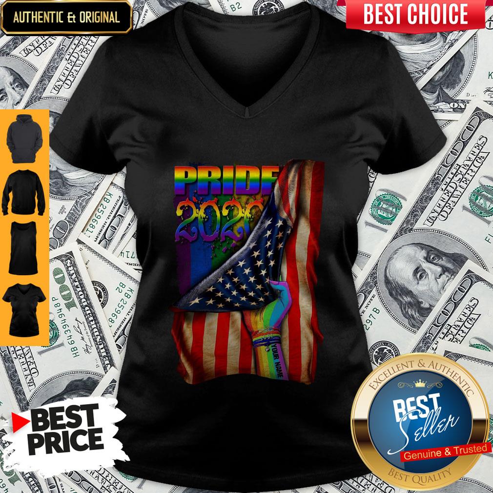 Pretty LGBT Pride 2020 American Flag Shirt - Image 3