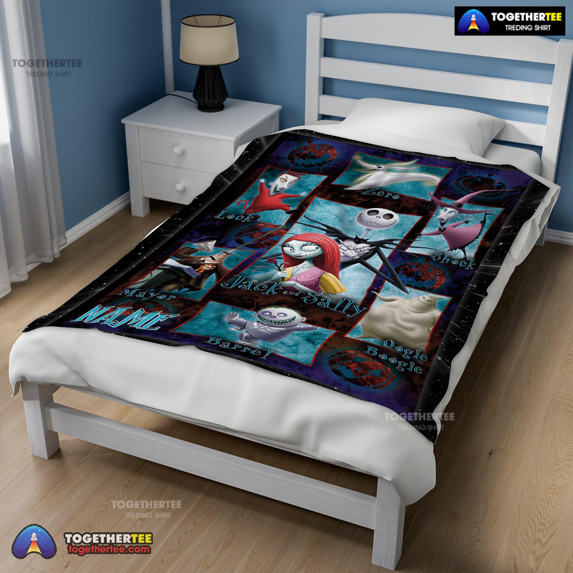 Official The Nightmare Before Christmas Jack Skellington Family Halloween Customized Blanket - Image 2