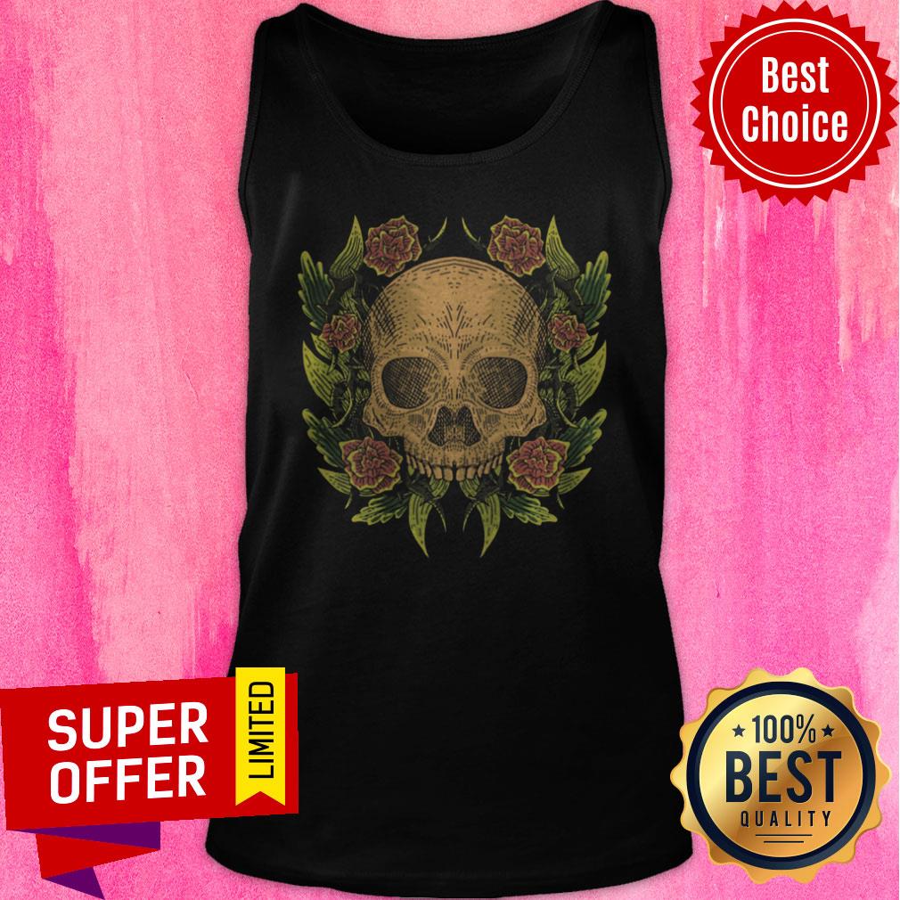 Funny Sugar Skull Flower Dia De Muertos Day Of The Dead Shirt - Image 4