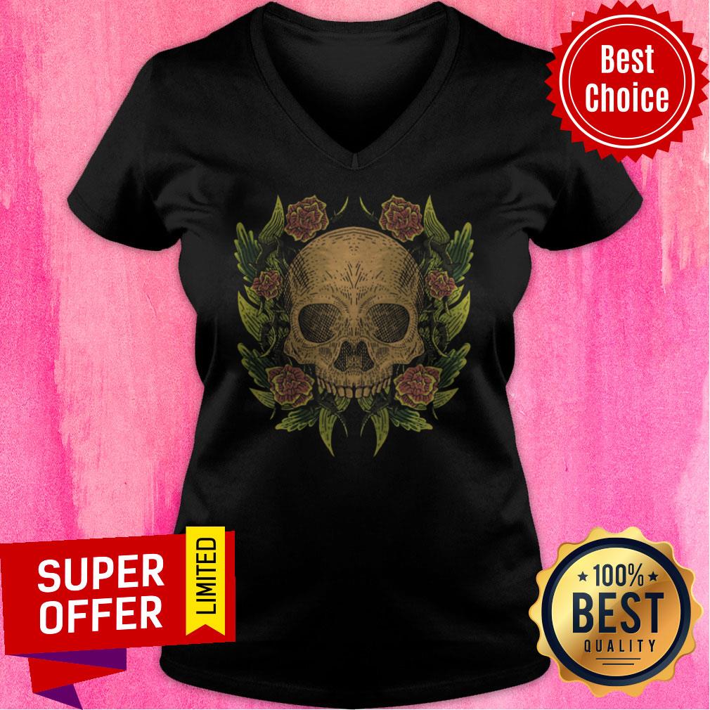 Funny Sugar Skull Flower Dia De Muertos Day Of The Dead Shirt - Image 3