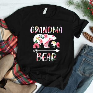 Floral Bear Matching Family Funny Grandma Bear Shirt