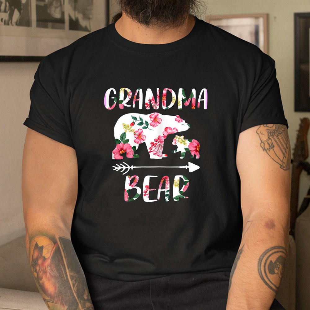 Floral Bear Matching Family Funny Grandma Bear Shirt - Image 3