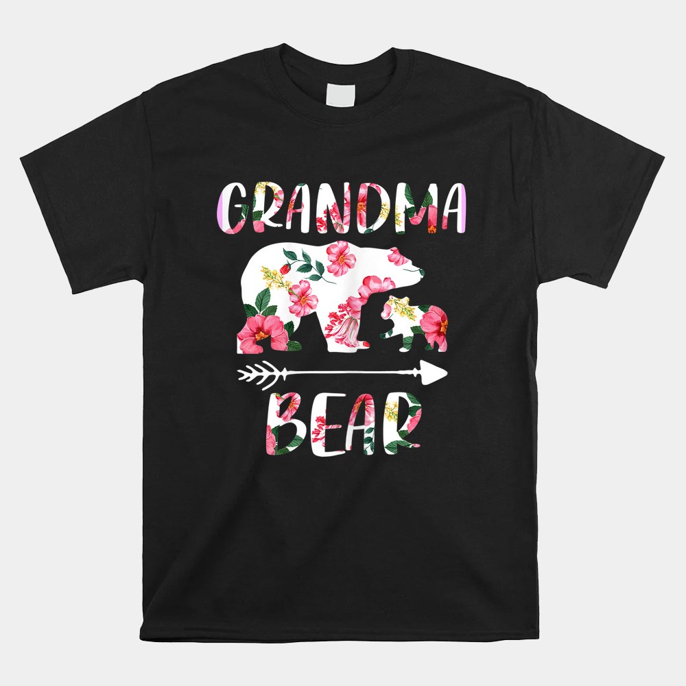 Floral Bear Matching Family Funny Grandma Bear Shirt - Image 4