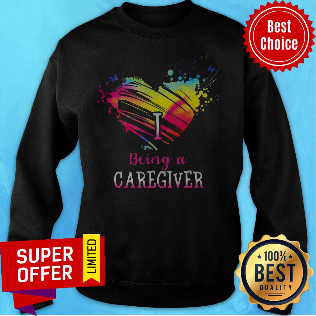 Official I Love Being A Caregiver Vintage Shirt - Image 2