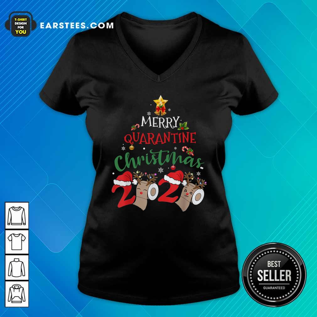 Original Merry Quarantine Christmas 2020 Pajamas Christmas Shirt - Image 3