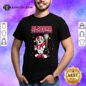 Premium Mickey Mouse And Cup Alabama Crimson Tide Shirt