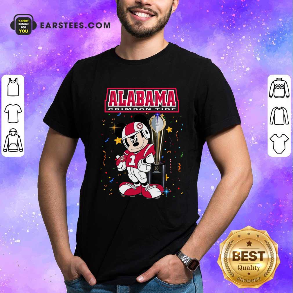 Premium Mickey Mouse And Cup Alabama Crimson Tide Shirt
