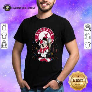 Pretty Mickey Mouse And Cup Alabama Crimson Tide Football Shirt