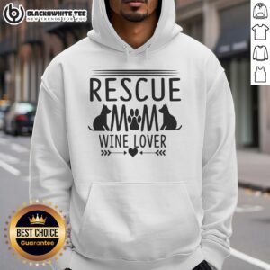 Alternative view of Top Rescue Mom Wine Lover Rescue Dog T-Shirt