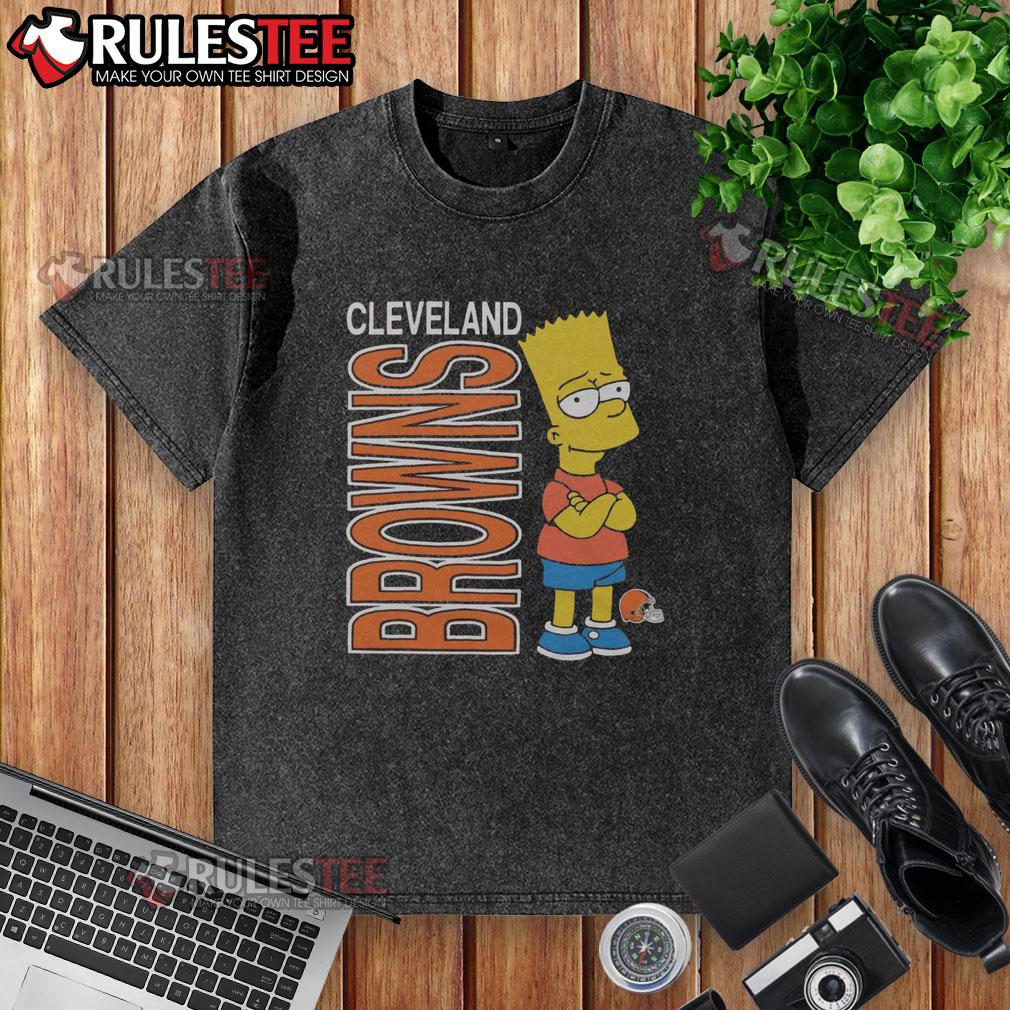 Awesome The Simpsons Bart X Cleveland Browns T-Shirt - Image 6