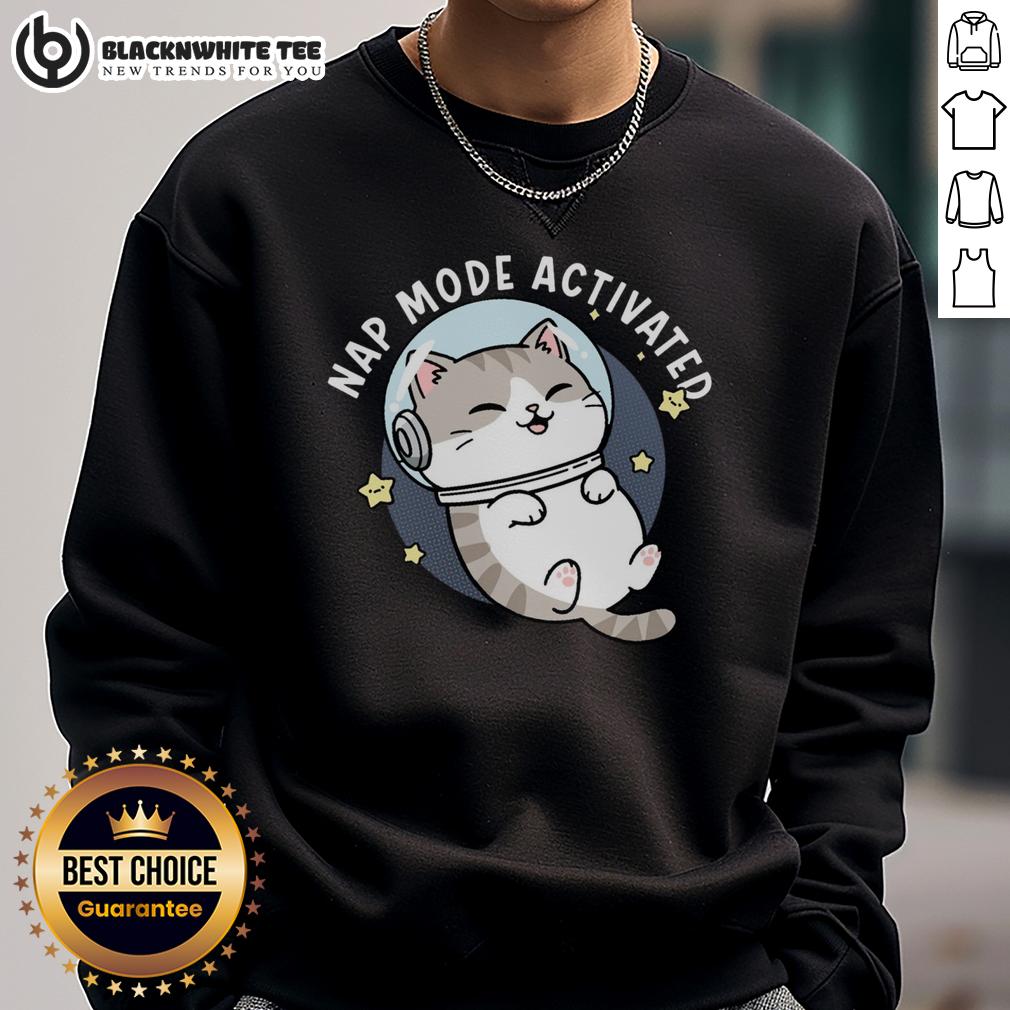 Cute Cat Nap Mode Activated Zero‑Gravity Snooze Shirt - Image 5