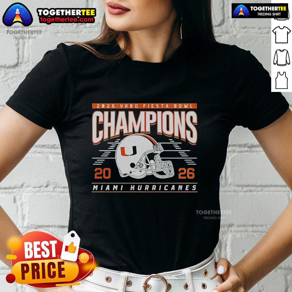 Nice 2026 Fiesta Bowl Champions Miami Hurricanes Helmet Classic T-Shirt - Image 3