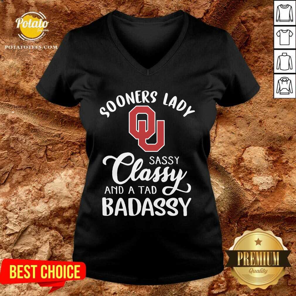 Awesome Oklahoma Sooners Lady Sassy Classy And A Tad Badassy Shirt - Image 2