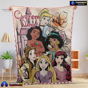 Disney Cartoon Princess Characters Blanket Fleece Customized Blanket