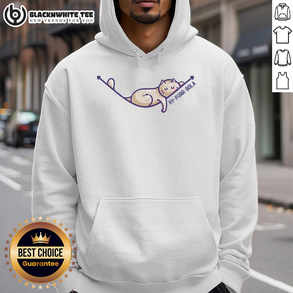 Top Hy-Purr-Bola Hyperbola Maths Cat Pun T-Shirt - Image 2
