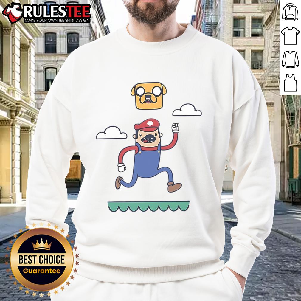 Funny Plumber Time Adventure Time Mario T-Shirt - Image 5
