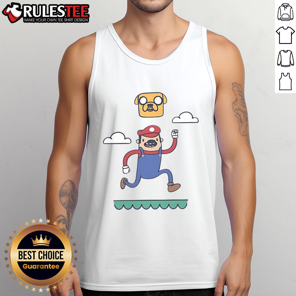 Funny Plumber Time Adventure Time Mario T-Shirt - Image 4