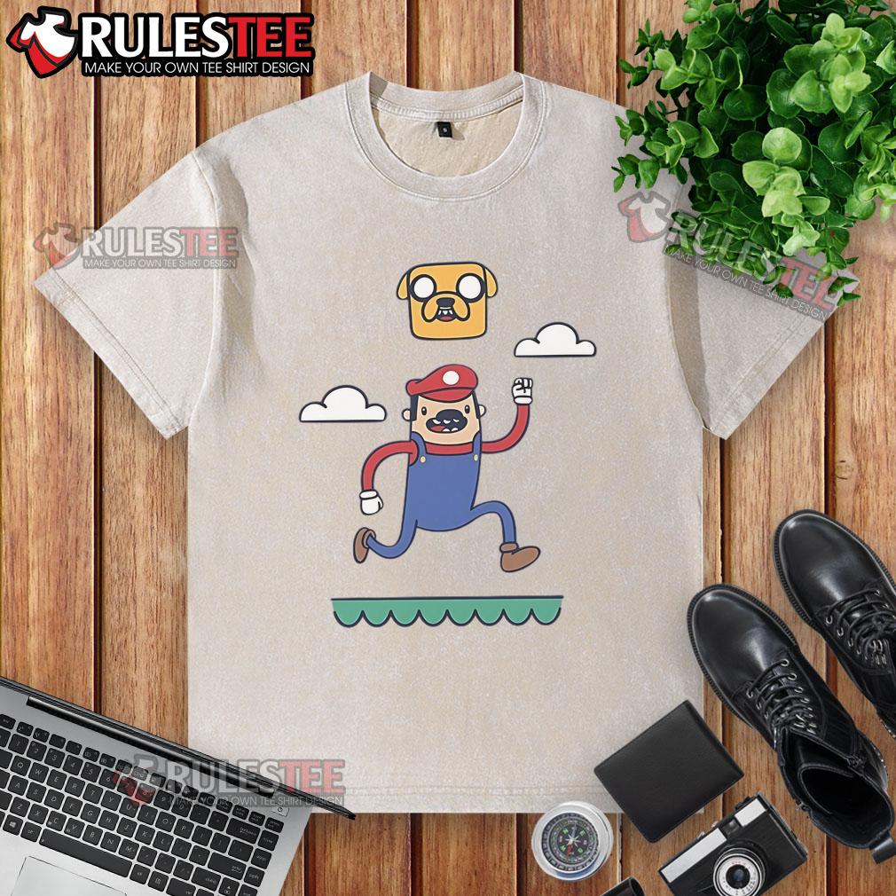 Funny Plumber Time Adventure Time Mario T-Shirt - Image 6