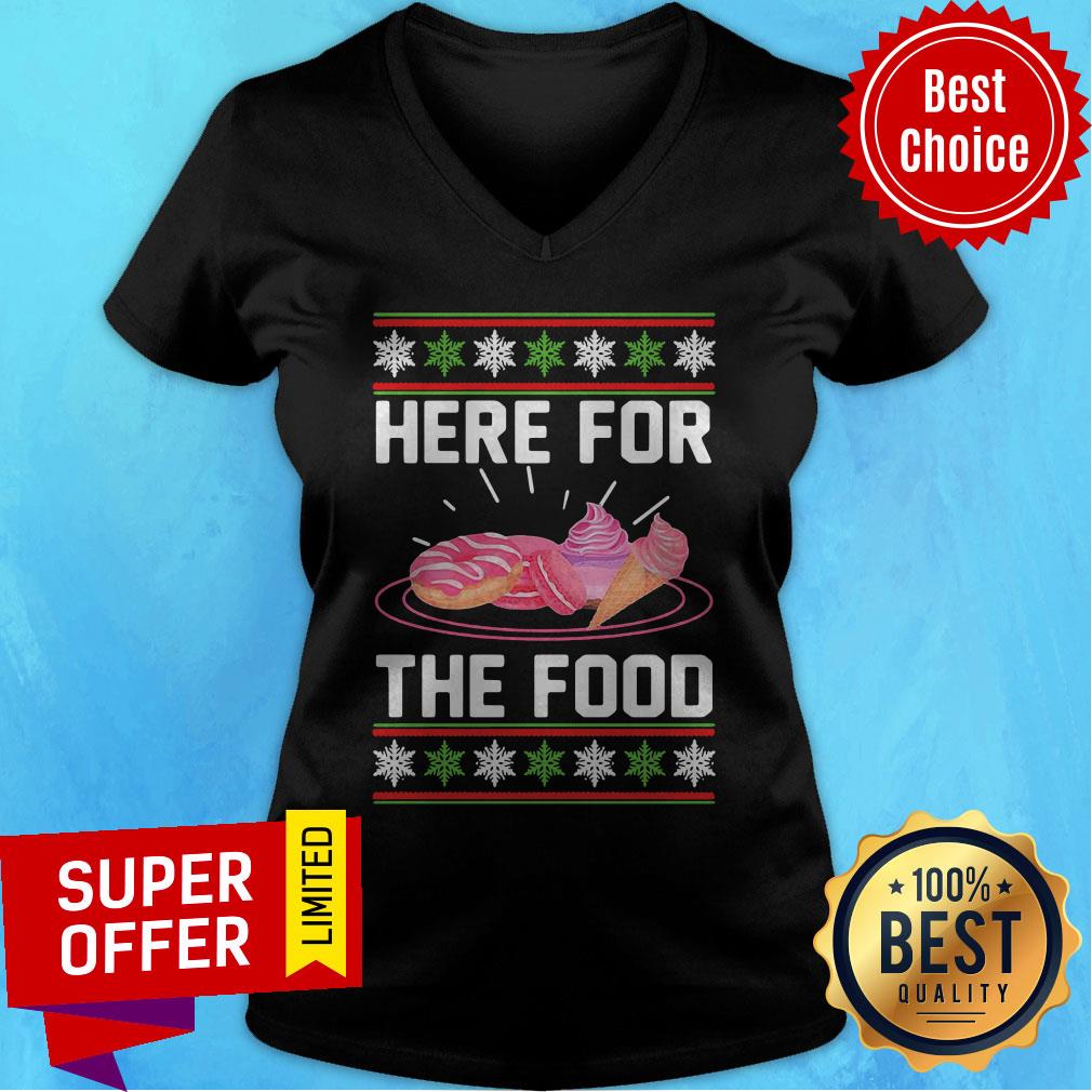 Nice Here For The Food Donut Ice Cream Ugly Christmas Shirt - Image 3