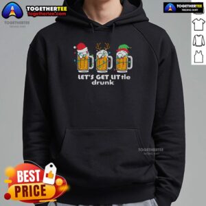 Alternative view of Good Xmas Let's Get Lit Drunk Santa Fun Family Beer Christmas T-Shirt