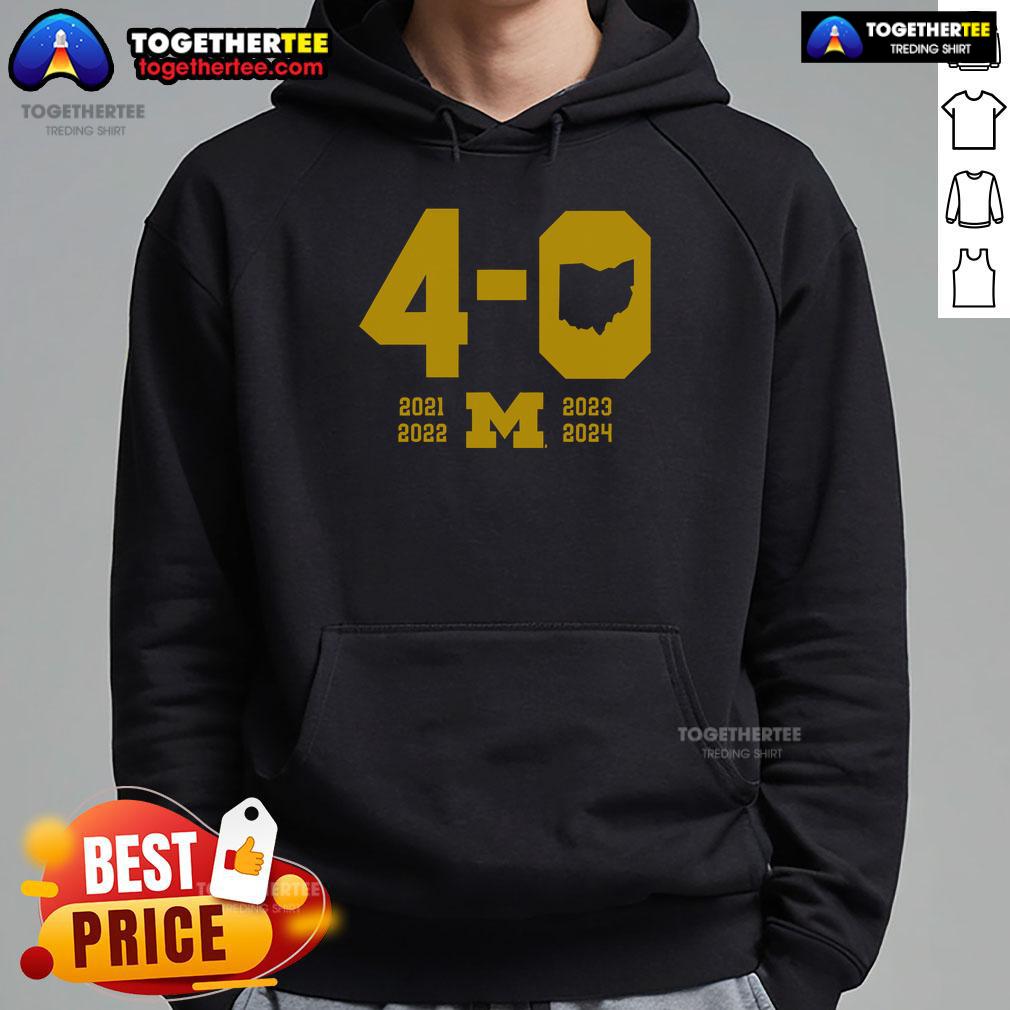 Top Michigan Football 4-0 In The Game T-Shirt - Image 2