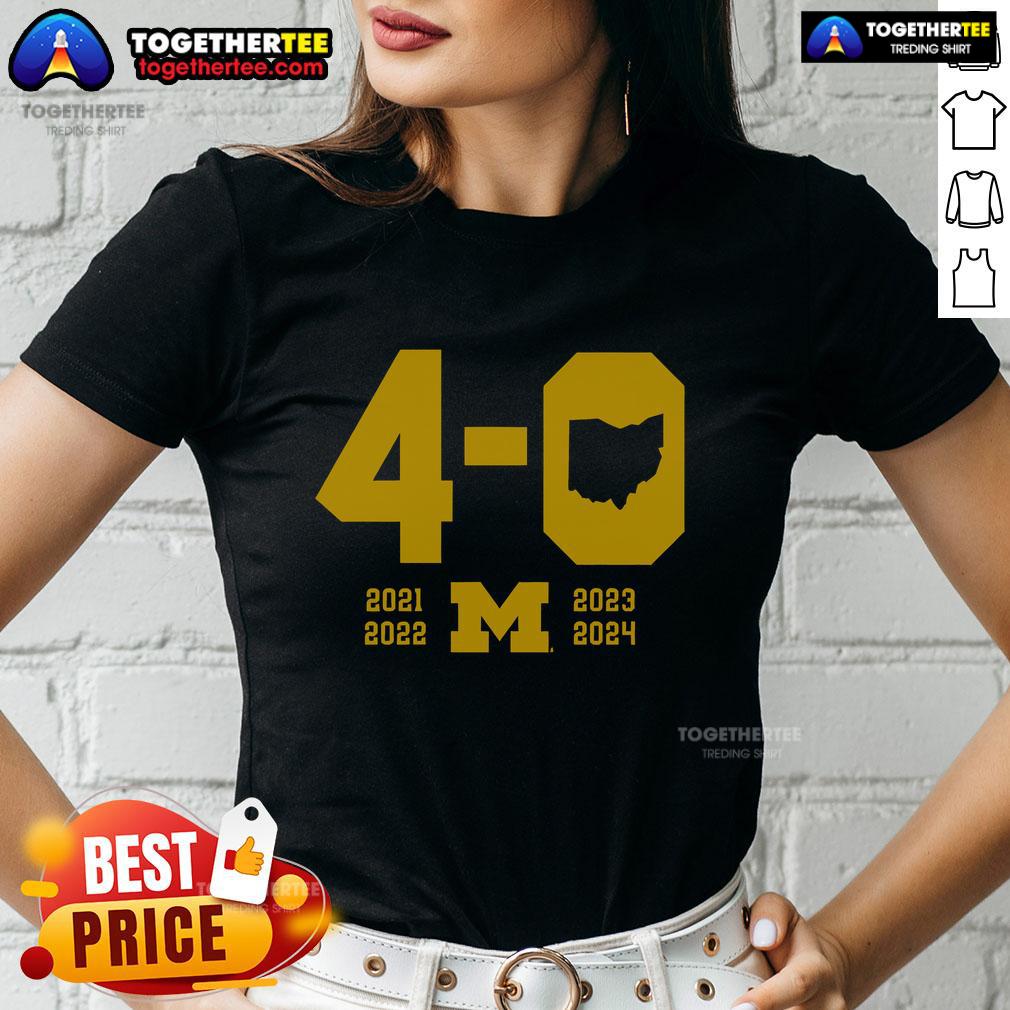 Top Michigan Football 4-0 In The Game T-Shirt - Image 3