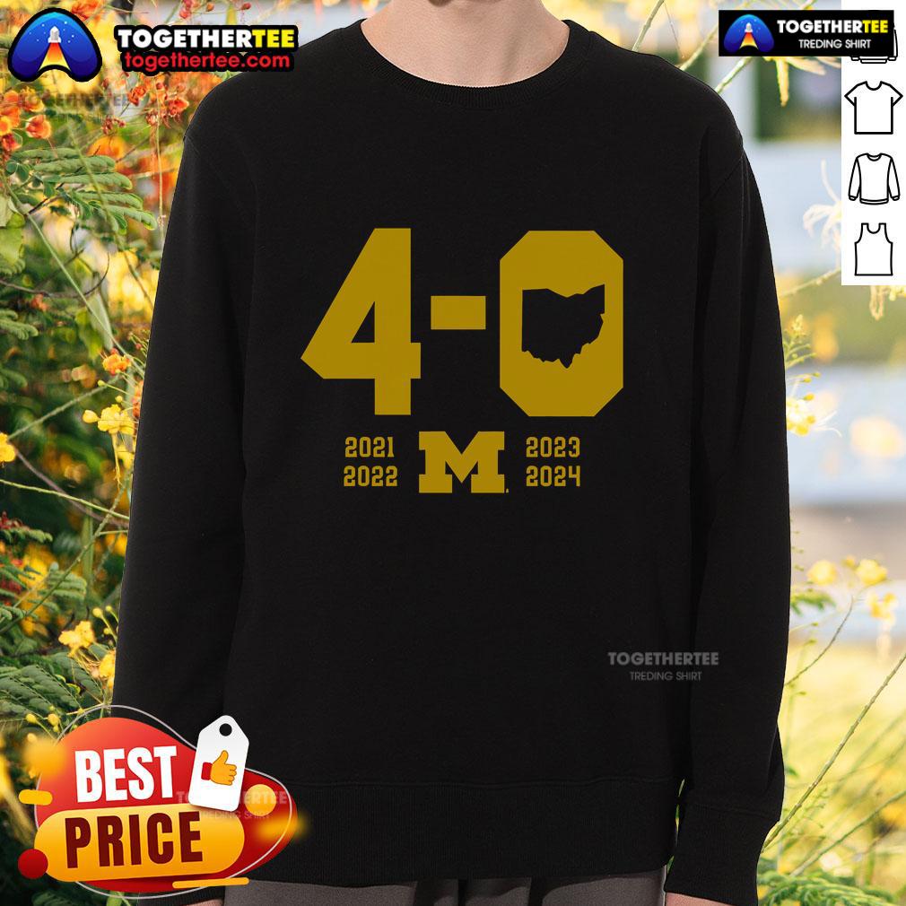 Top Michigan Football 4-0 In The Game T-Shirt - Image 5