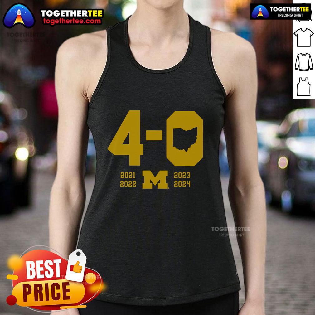 Top Michigan Football 4-0 In The Game T-Shirt - Image 4