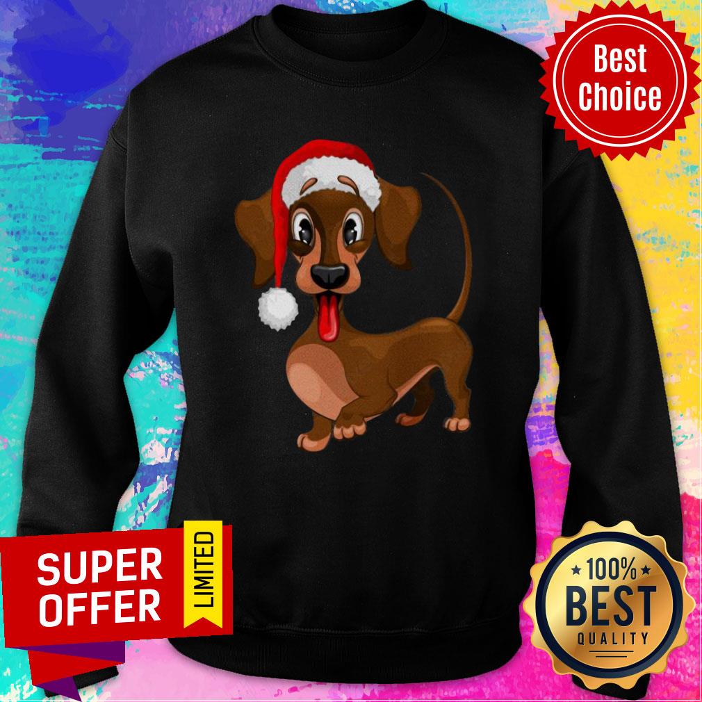 Dachshund With Hat Christmas Shirt - Image 5