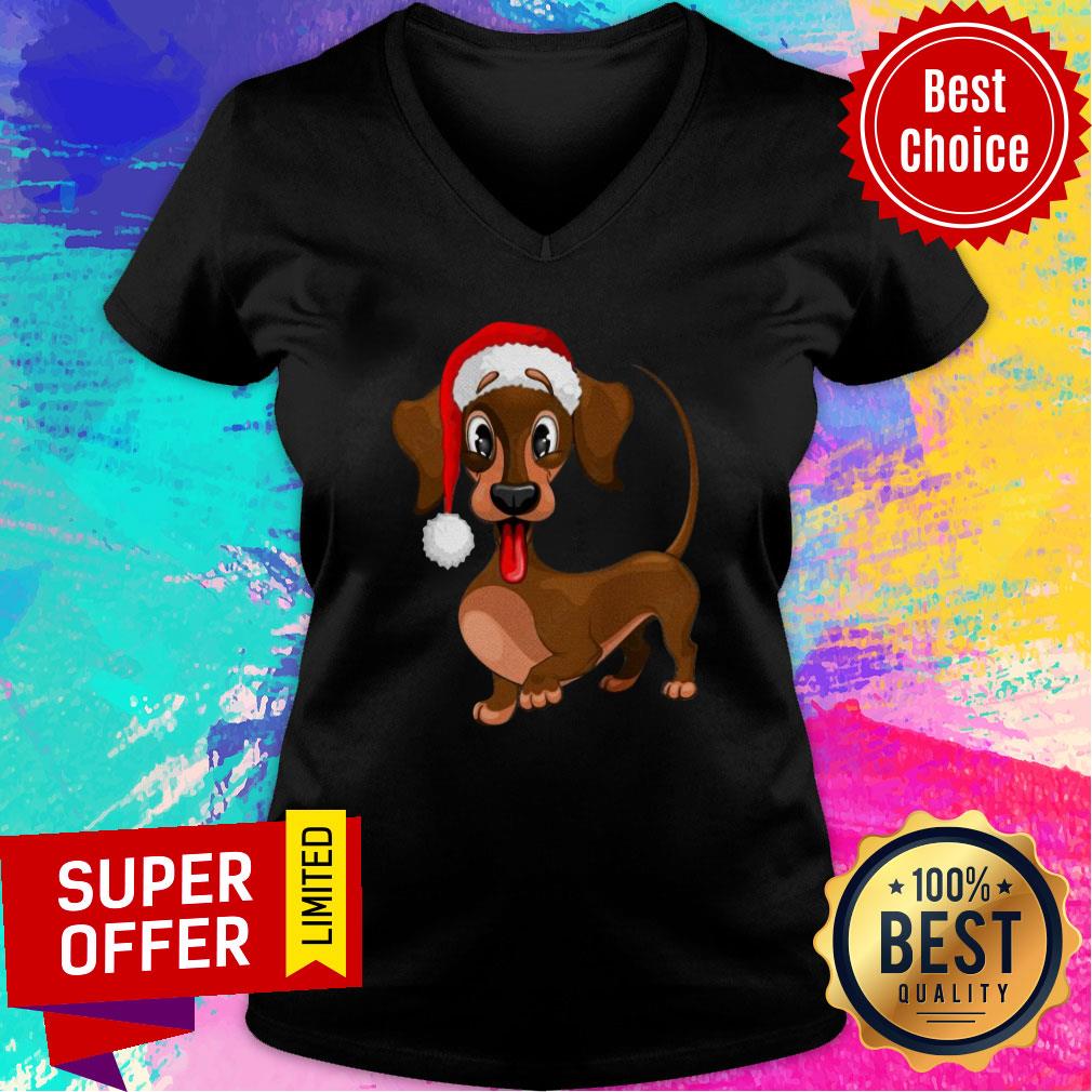 Dachshund With Hat Christmas Shirt - Image 3