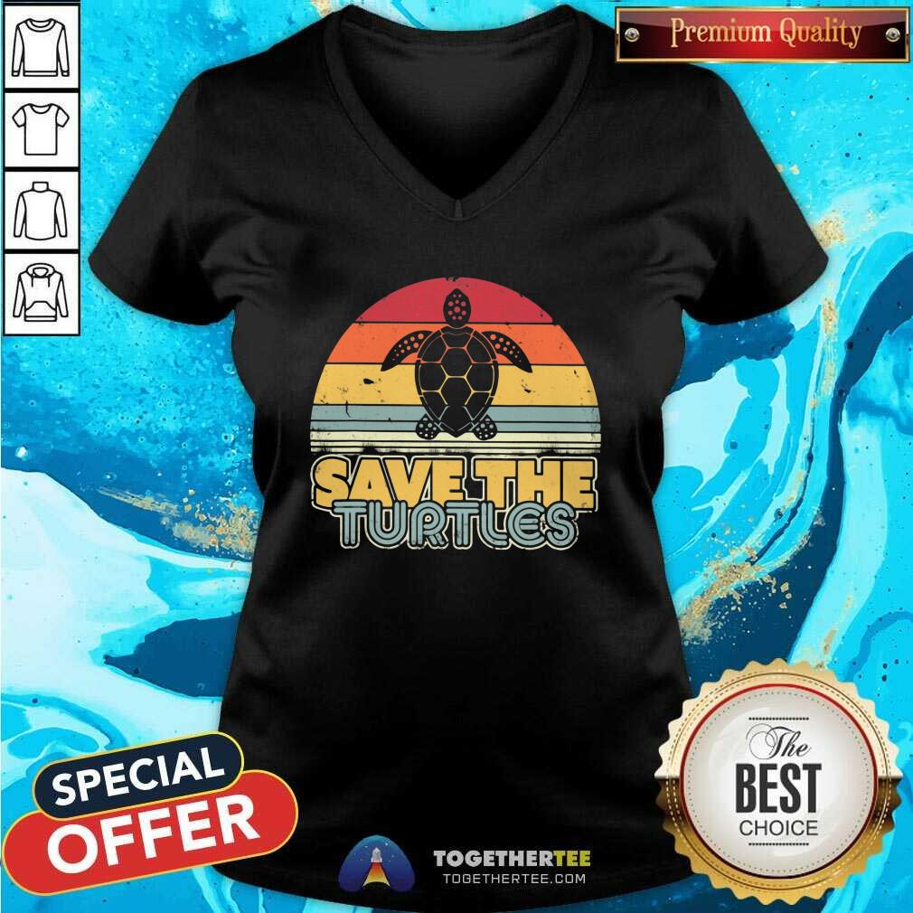 Nice Save The Turtles Retro Vintage Version Shirt - Image 3