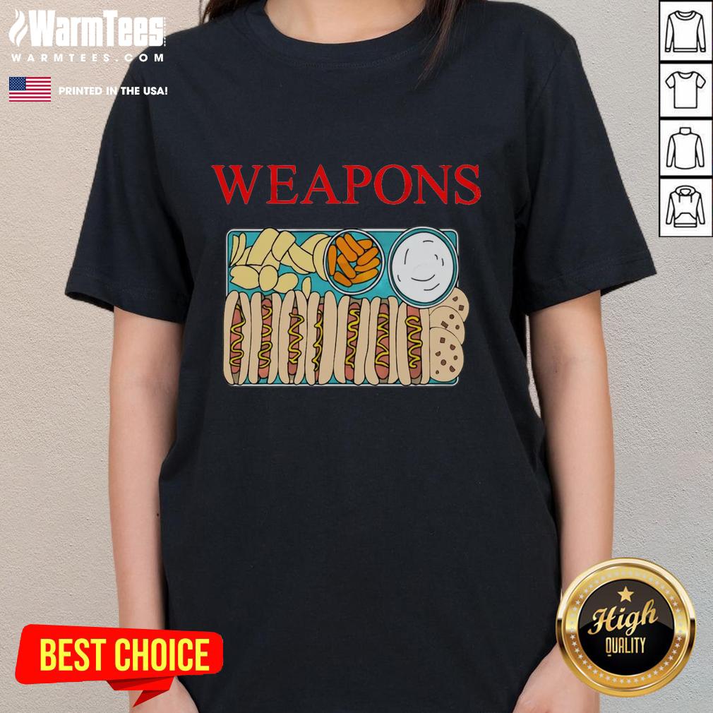 Funny Weapons Fast Foods Hot Dog Cookies Chips T-Shirt - Image 3