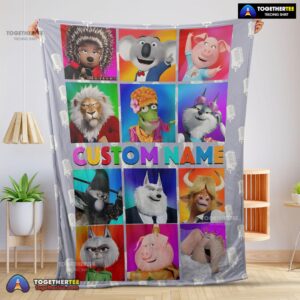 Official Cartoon Sing Character Blanket Fleece Customized Blanket