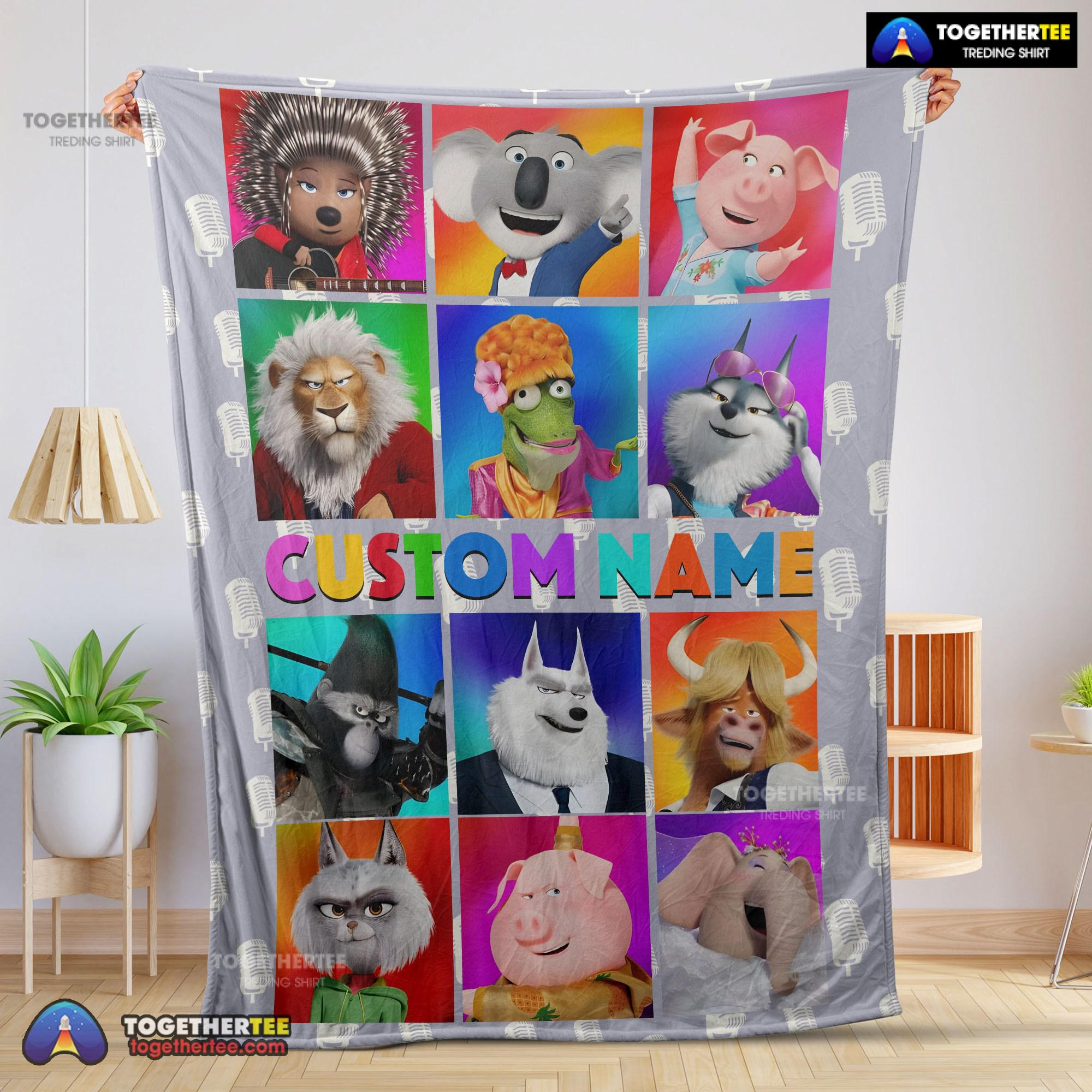 Official Cartoon Sing Character Blanket Fleece Customized Blanket