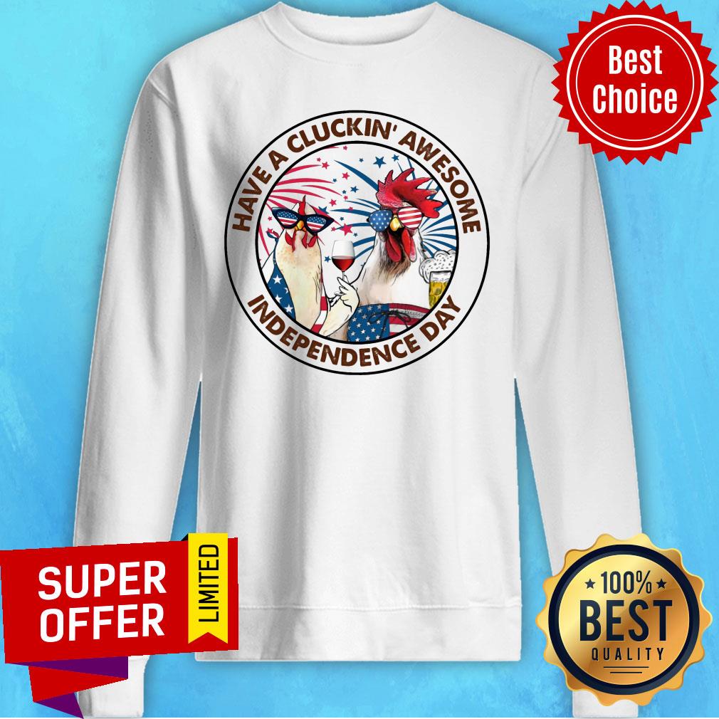 Chicken Have a Cluckin' Awesome Independence Day Shirt - Image 4