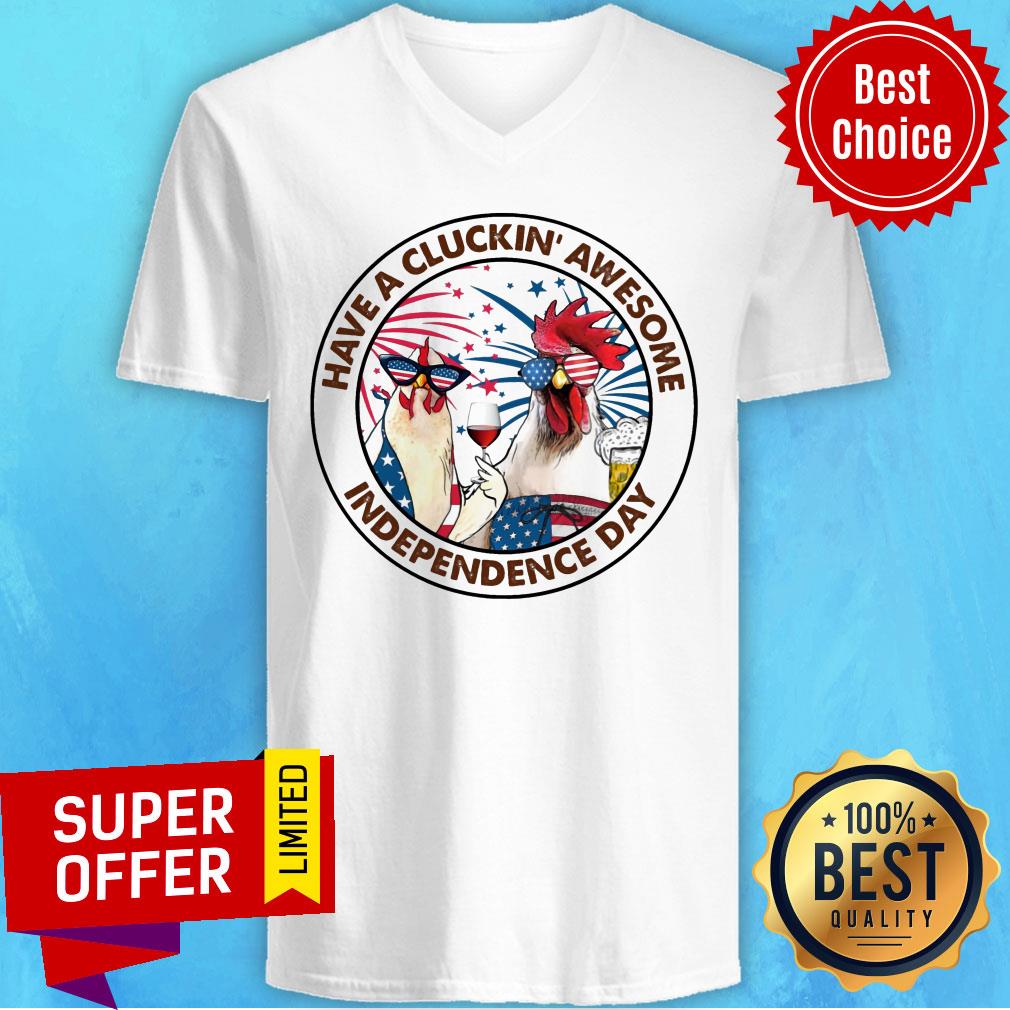 Chicken Have a Cluckin' Awesome Independence Day Shirt - Image 2