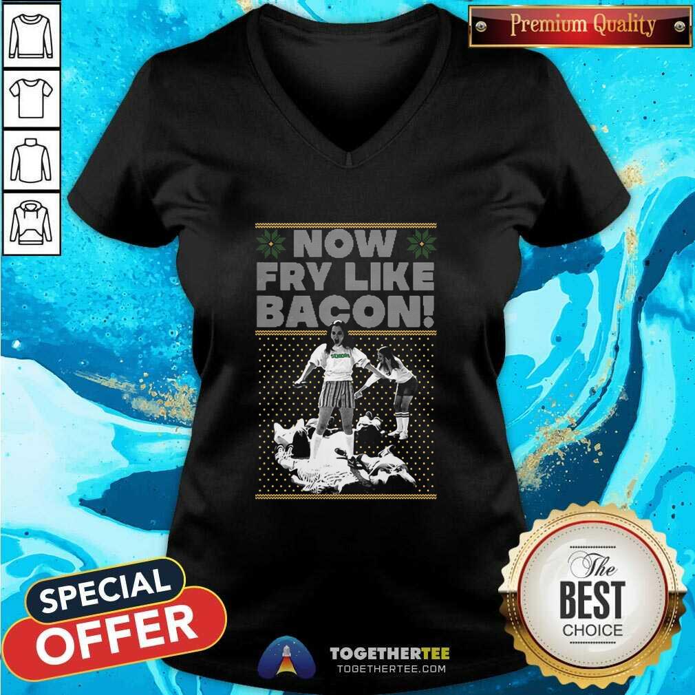 Funny Seniors Now Fry Like Bacon Christmas Shirt - Image 2