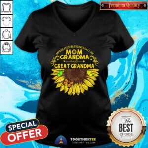 Alternative view of Hot Sunflower My Greatest Blessings Call Me Mom Grandma And Great Grandma Shirt
