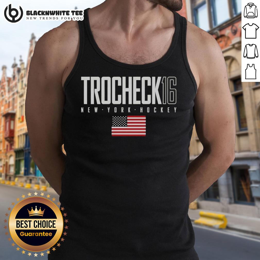 Good Vincent Trocheck 16 New York Rangers USA Flag Elite T-Shirt - Image 4