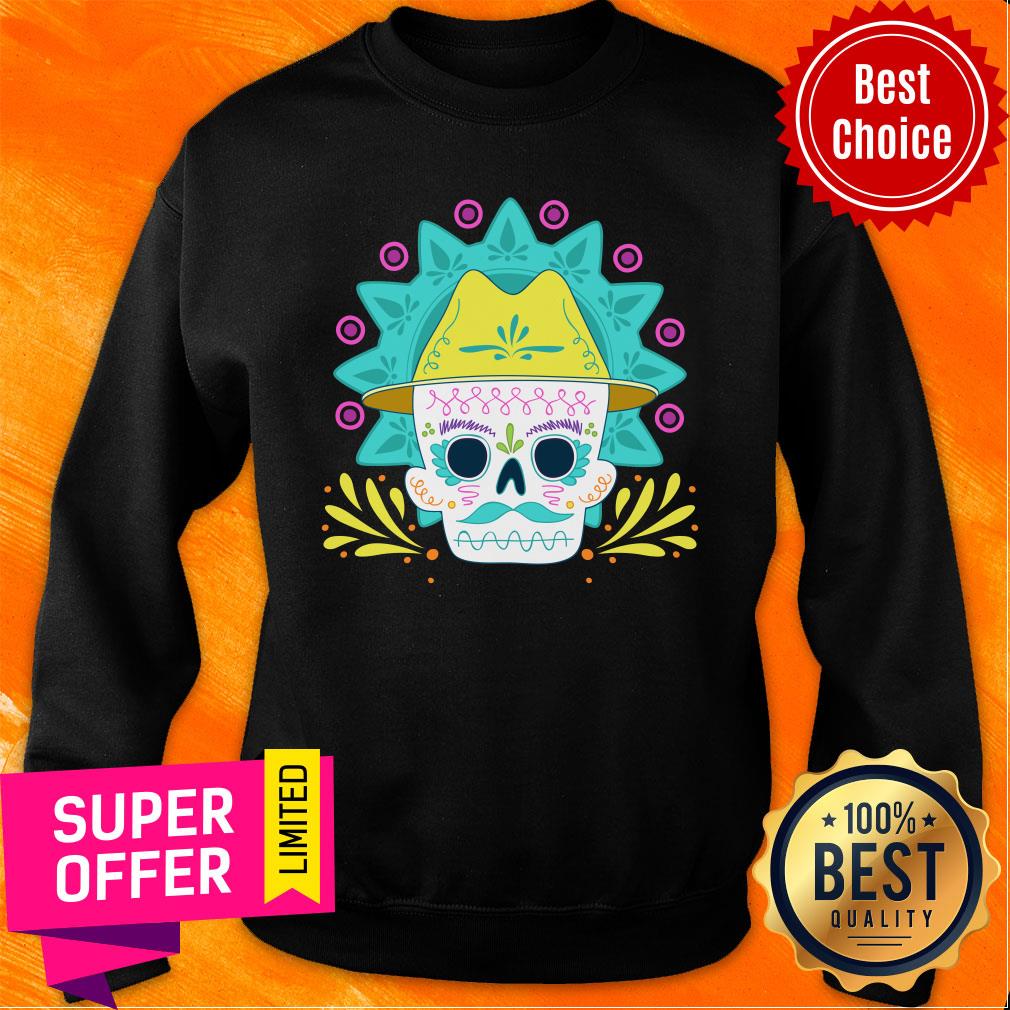 Sugar Skull Flower Mexico Holiday Shirt - Image 3