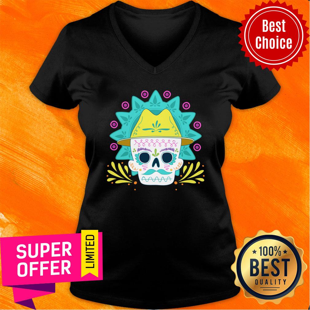Sugar Skull Flower Mexico Holiday Shirt - Image 4