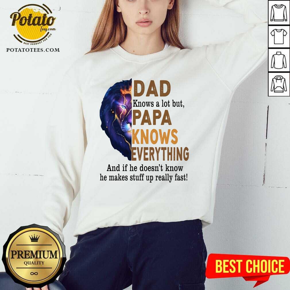 Lion Dad Knows A Lot But Papa Knows Everything Shirt - Image 4
