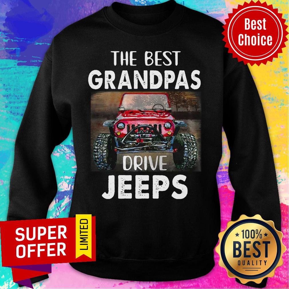 Nice The Best Grandpas Drive Jeeps Shirt - Image 4
