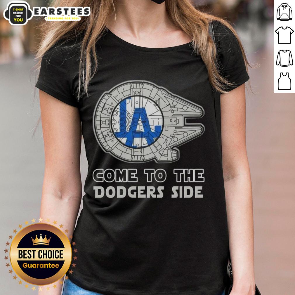 Good Star Wars Come To The Los Angeles Dodgers Side T-Shirt - Image 3