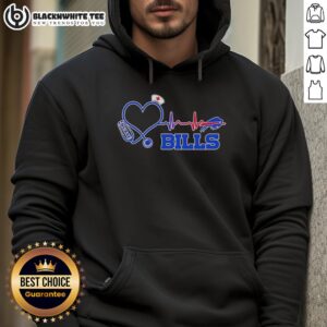 Alternative view of Good Buffalo Bills NFL Heatbeat Nurse Football Lover T-Shirt