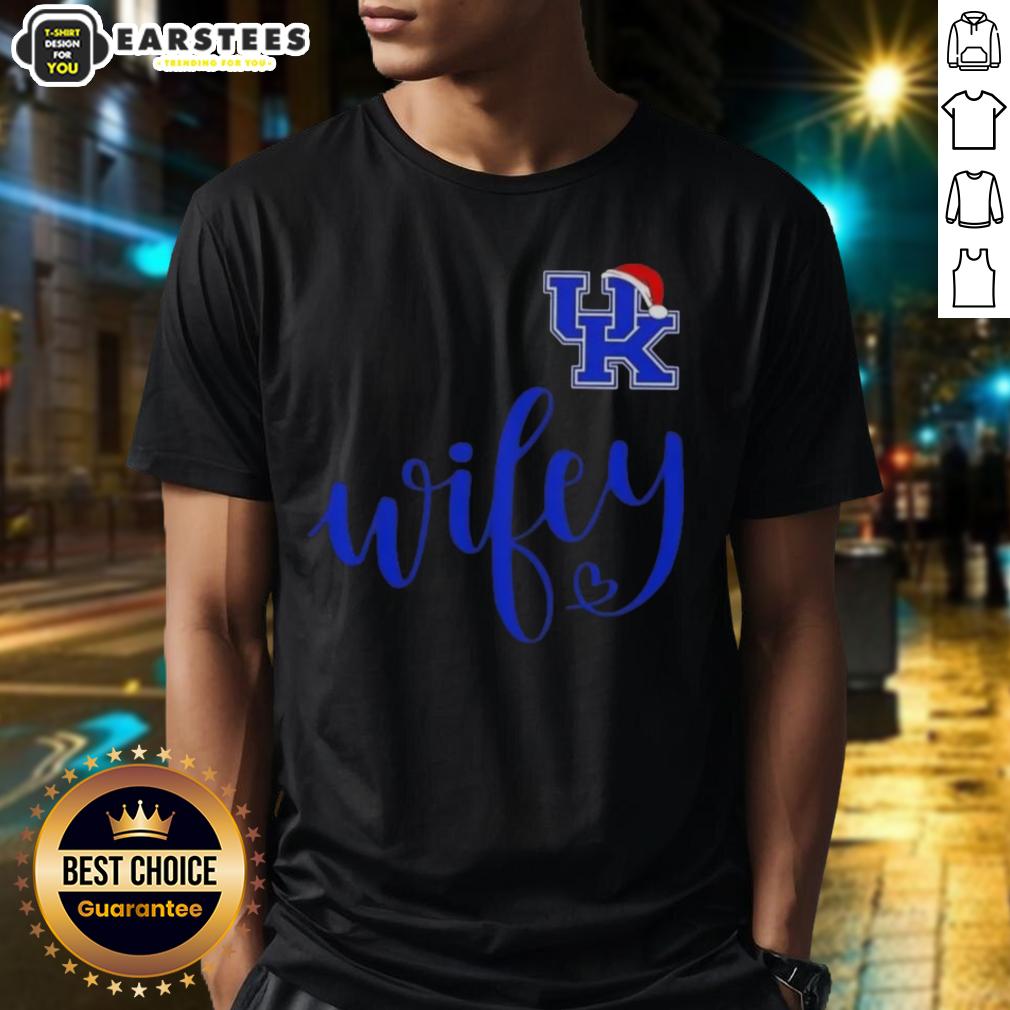 Good Wifey Kentucky Wildcats Santa Hat Merry Christmas T-Shirt