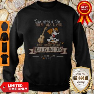 Alternative view of Pretty Once Upon A Time There Was A Girl Who Really Loved Ukuleles And Dogs Shirt